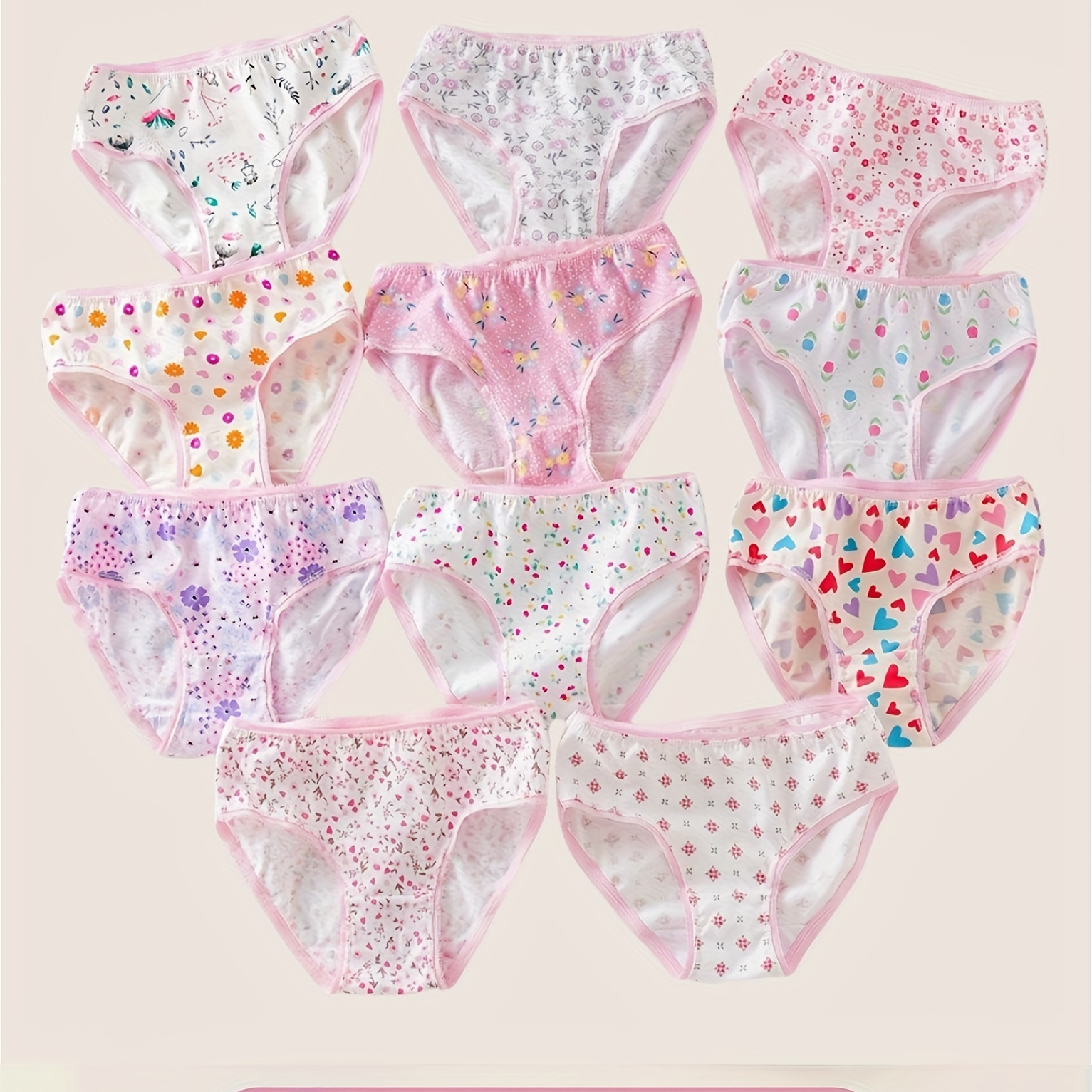 

6pcs Cotton Briefs Comfortable Breathable Girls Lace Triangle Pants Size: 110, 120, 130, 140, 150, 160