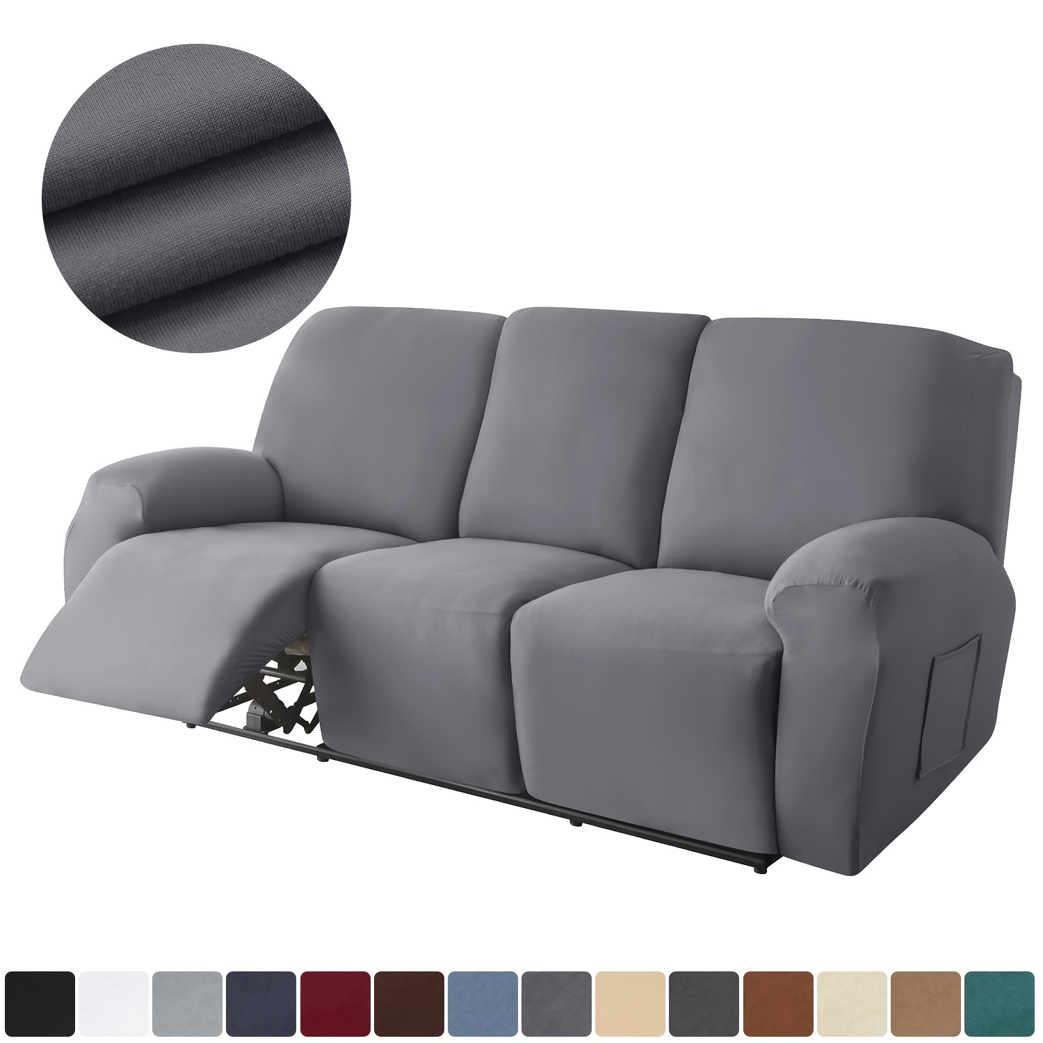 Hampstead Stretch Velvet Sofa Slipcover | Machine Washable in Charcoal