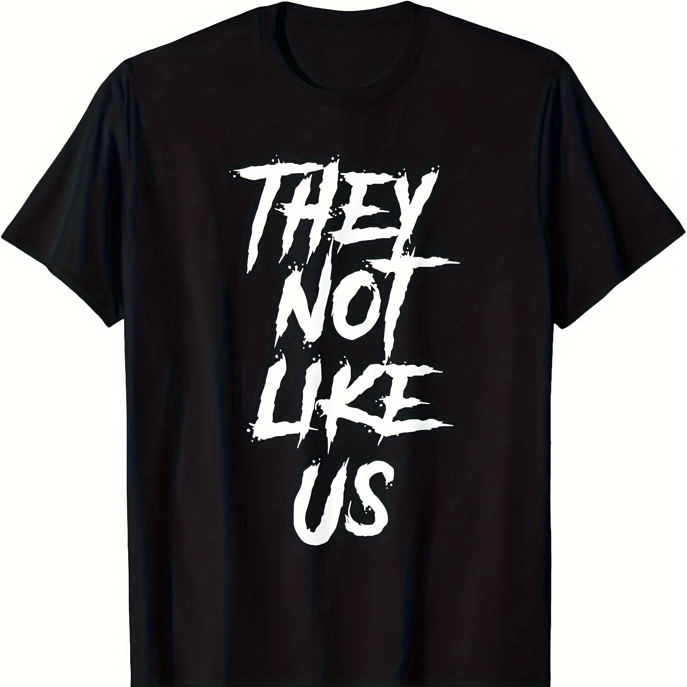 

They Not Like Us Graphic Print Men's Comfy Cotton Short Sleeves Tee Shirt, Versatile Breathable Summer Top For Leisure & Fitness, Best Gift Choice