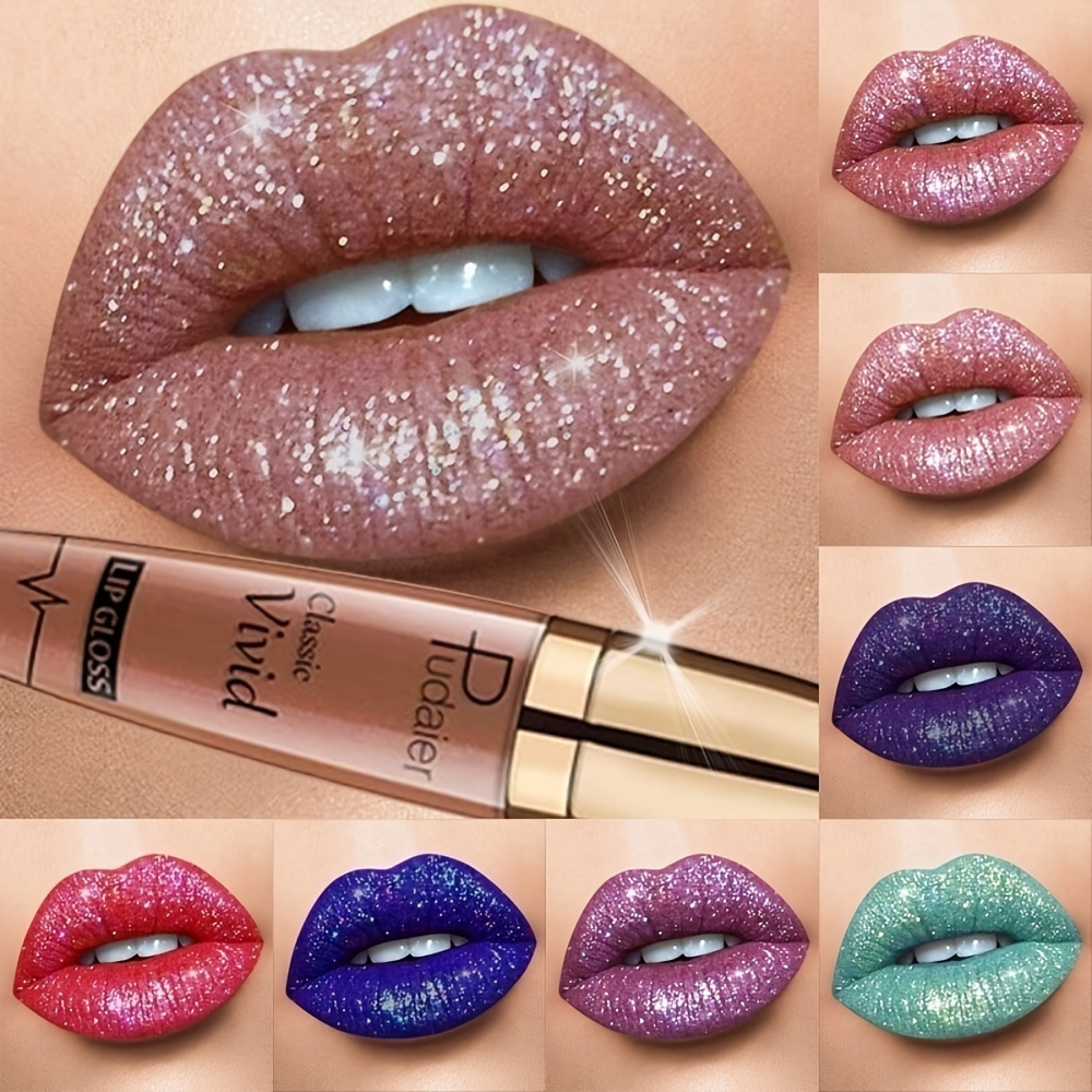 

12-color Lip Stain, Matte & Glitter & Shimmer Texture, Long Lasting Waterproof Liquid Lipstick, Diamond Shining Charming Lip Gloss