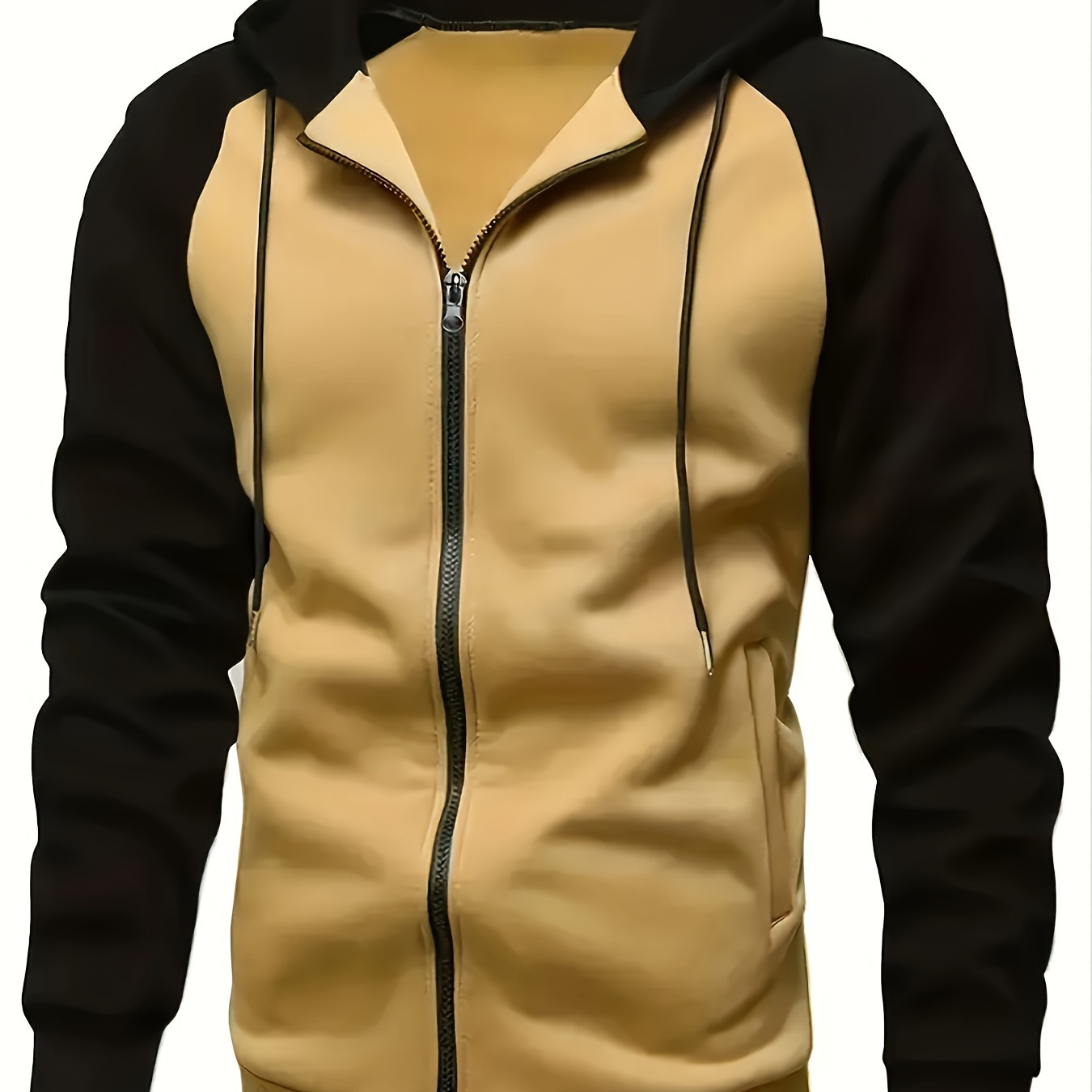 

Men's Colorblock Hooded Jacket For Sports Outdoor, Stylish