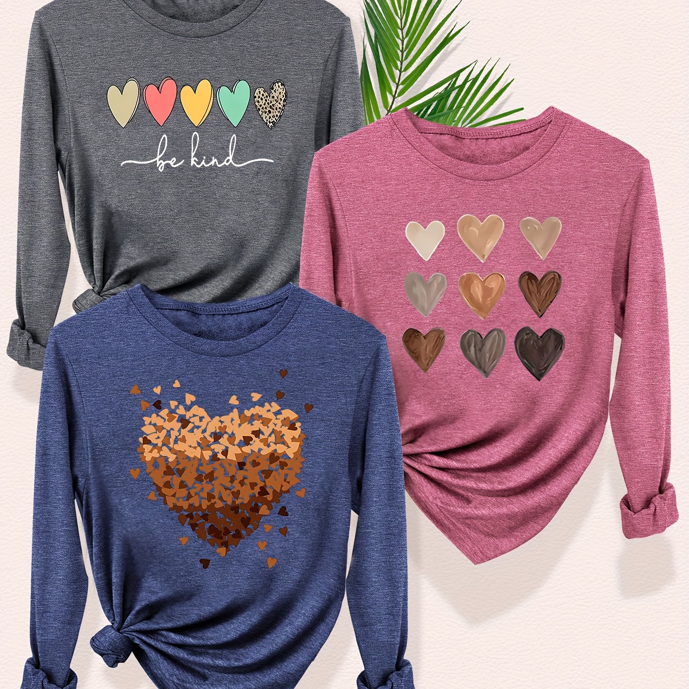 

3pcs & Long Sleeve T-shirts For Women - , , , ,