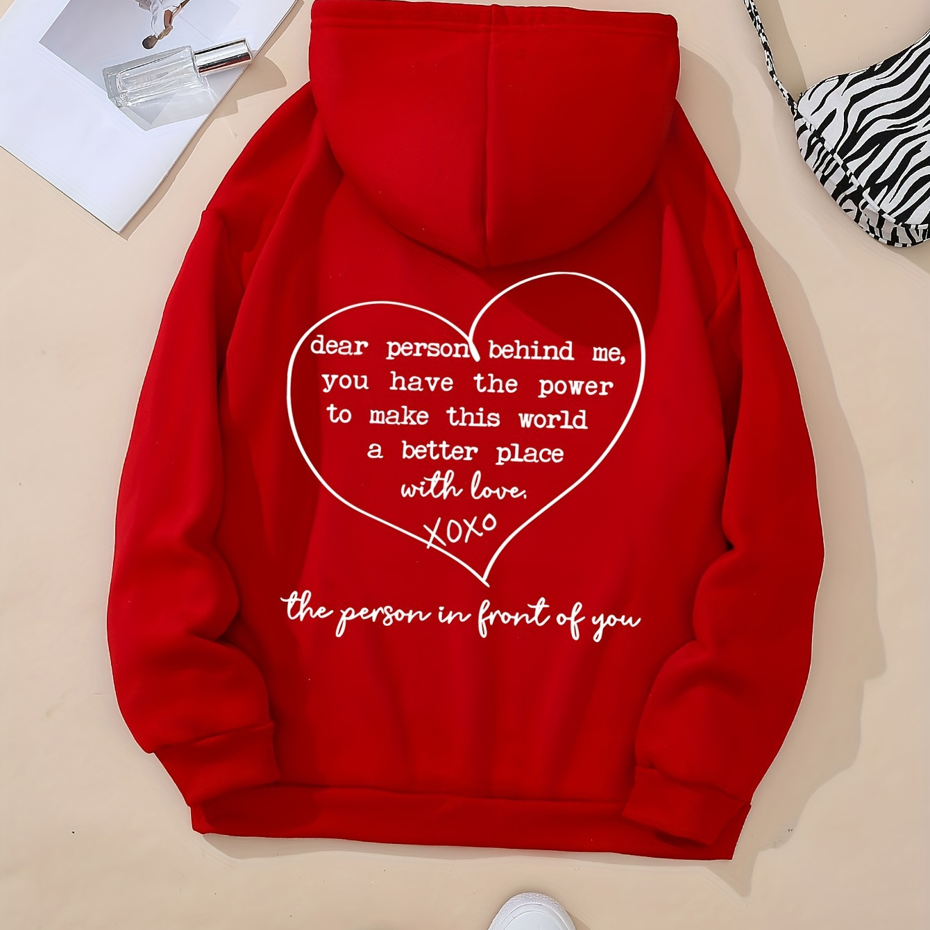 

Letter Print Hoodie, Drawstring Casual Hooded Sweatshirt For Fall & Spring, Women's Clothing