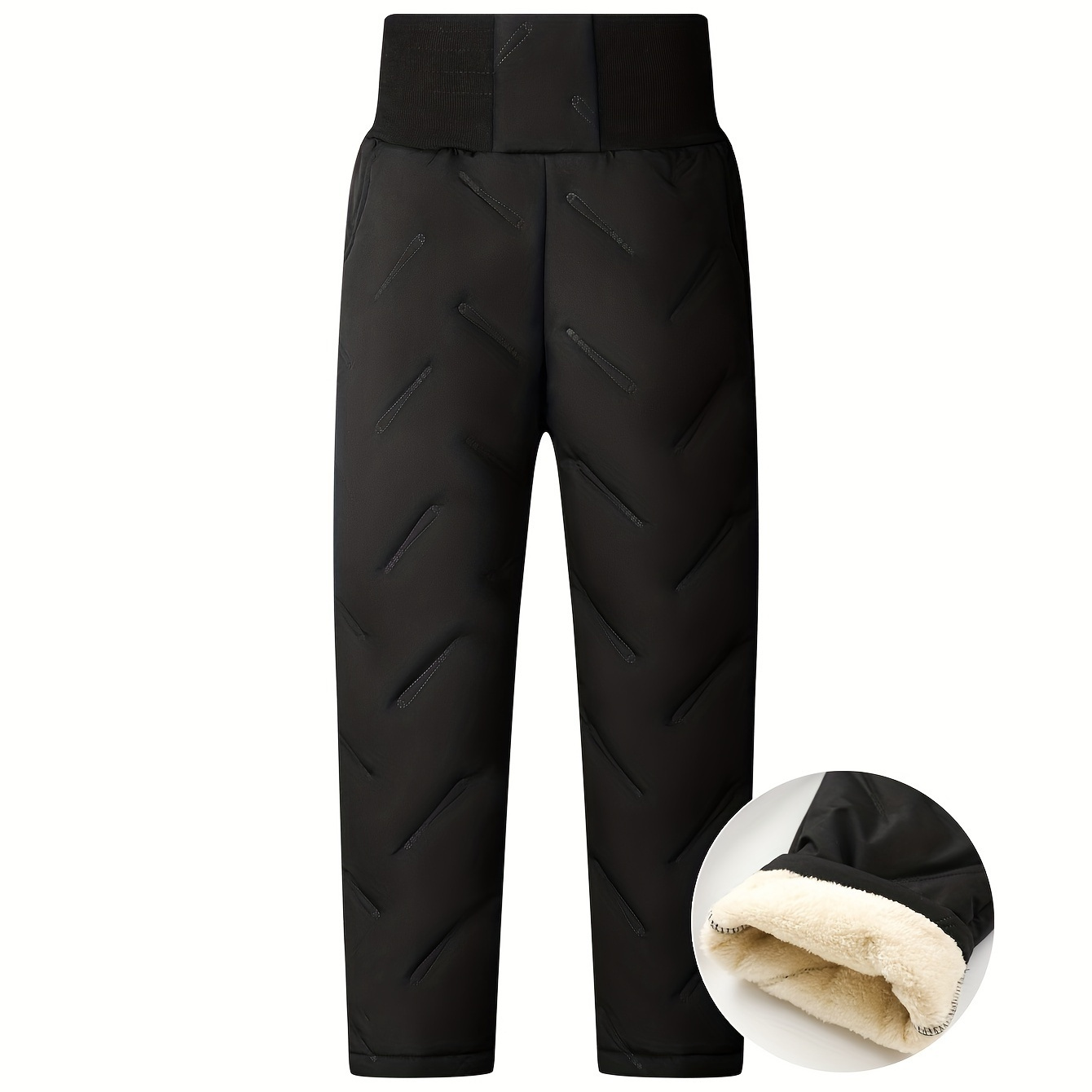 

Cozy & Warm Girls' High-waist Fleece-lined Winter Pants - , Thick Snow Leggings For , Outdoor, For Winter