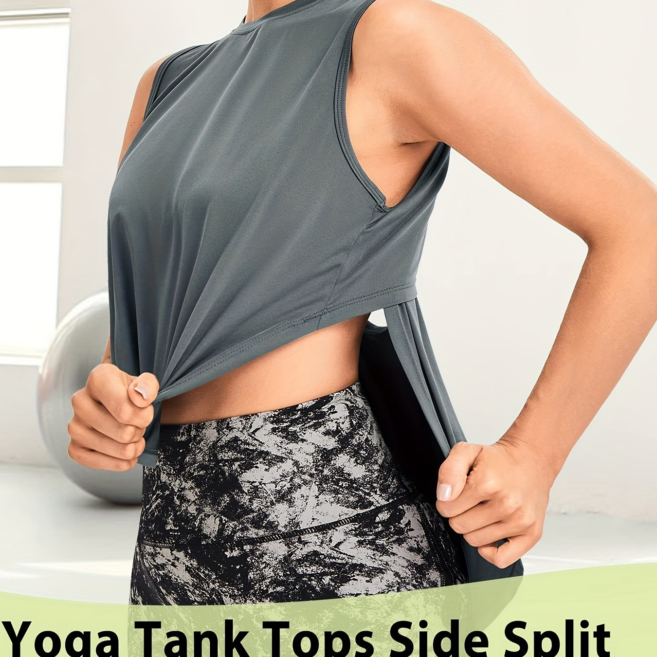 Women\'s Quick Dry Yoga Vest Cover-up Crew Neck Sleeveless Shirt Wo