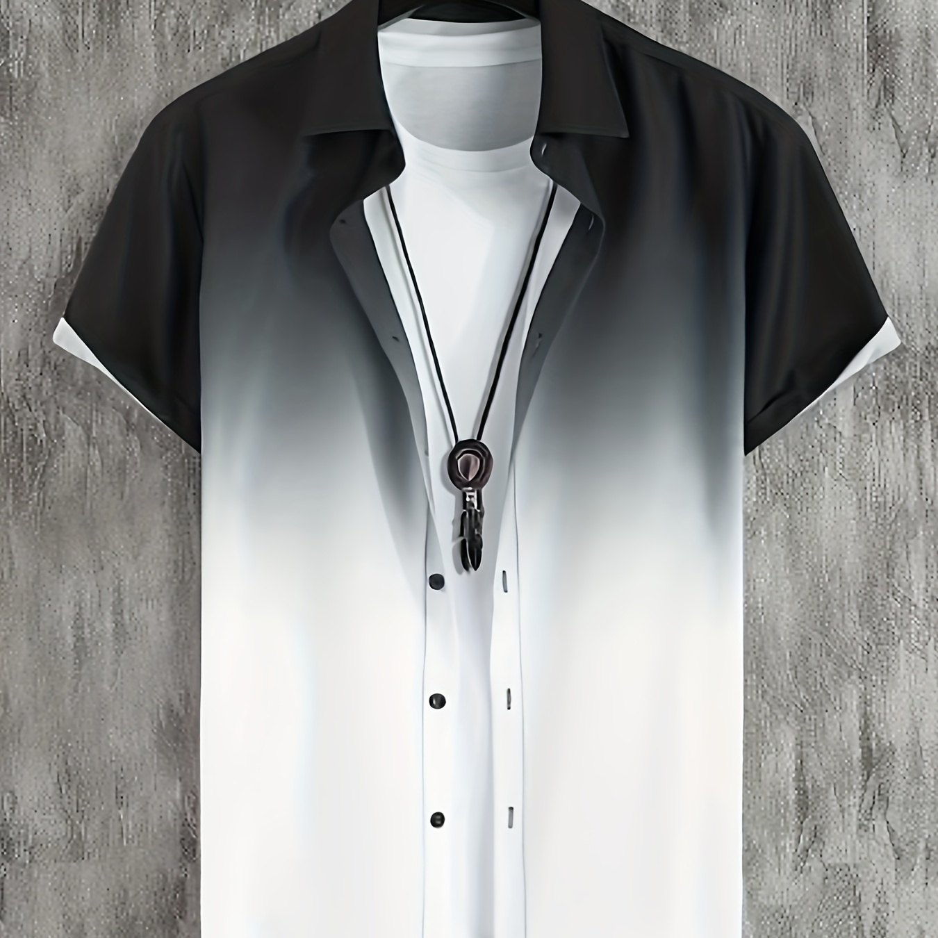 

Plus Size Men's Gradient Color Shirt For Summer, Men's Clothing