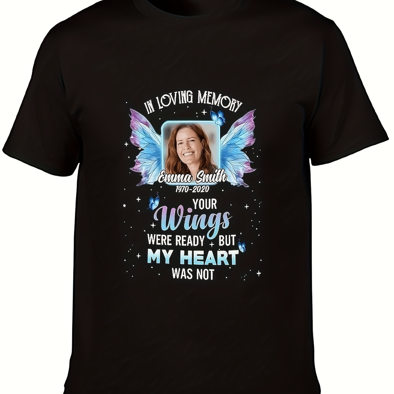 

In Loving Loss Custom Photo Upload Picture Memorial Gift Tshirt, R.i.p. Shirt, , Personalized Name Year Shirt