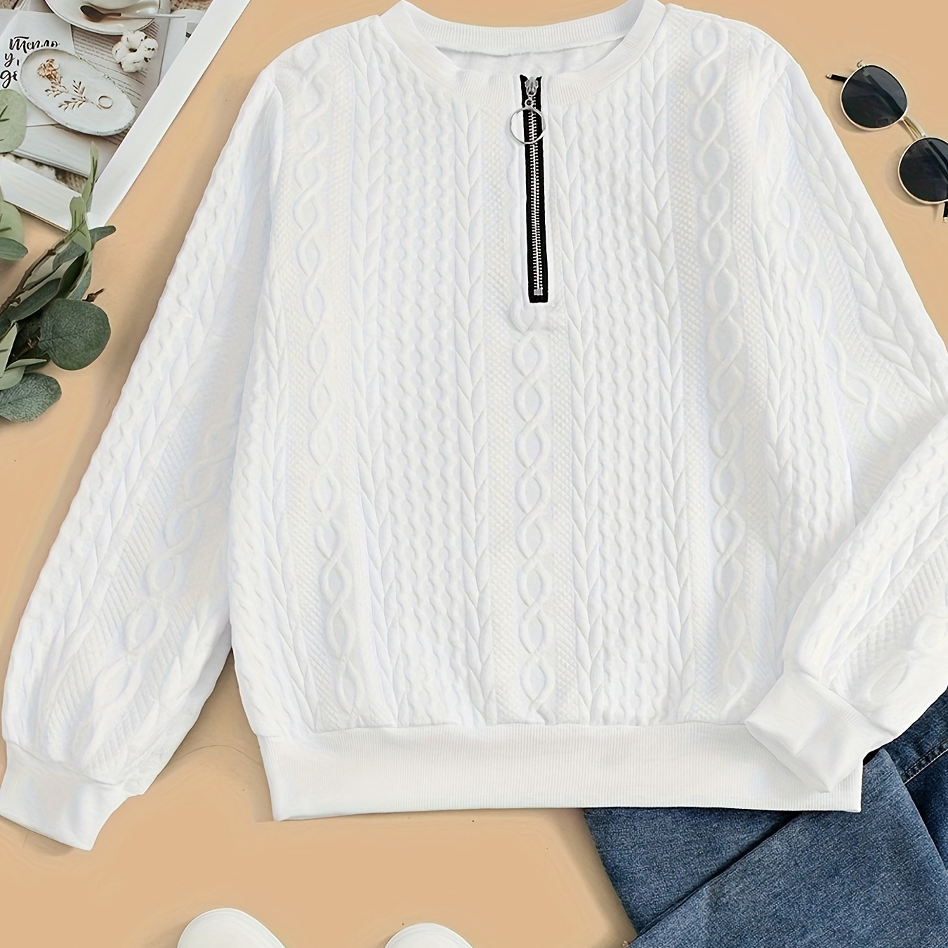 

's Half-zip Knit Sweatshirt Pattern - Long Pullover For Fall & ,