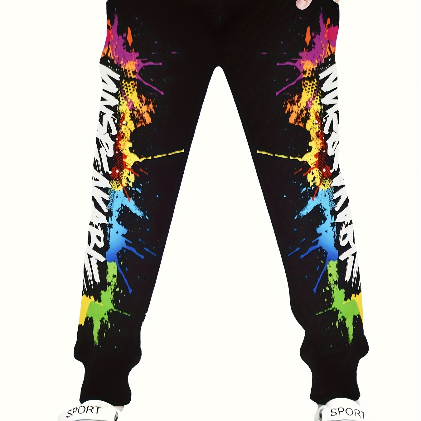 

Boys' Cool Letter Print Joggers - Comfy Polyester & Spandex Blend, For