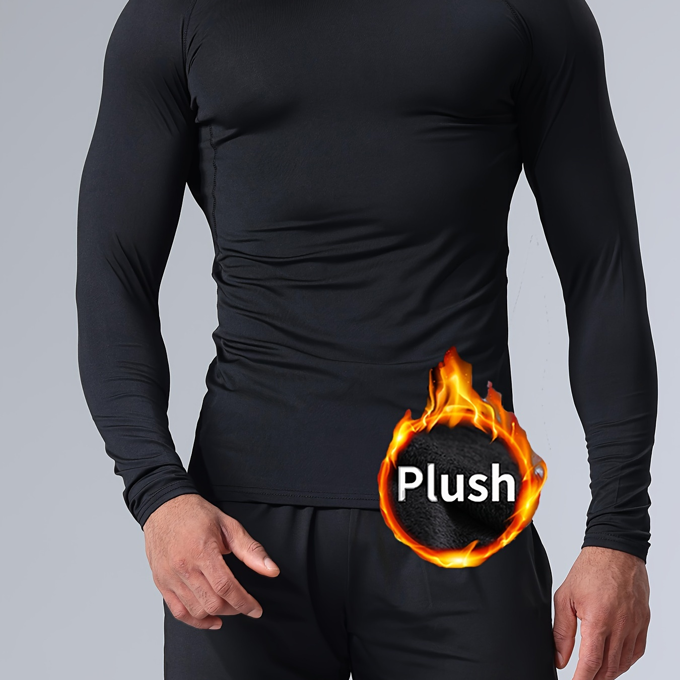 

Outdoor Adventure, Men's Fleece-lined Thermal Activewear - Long Sleeve, Quick-dry & Moisture-wicking For Running And Cycling