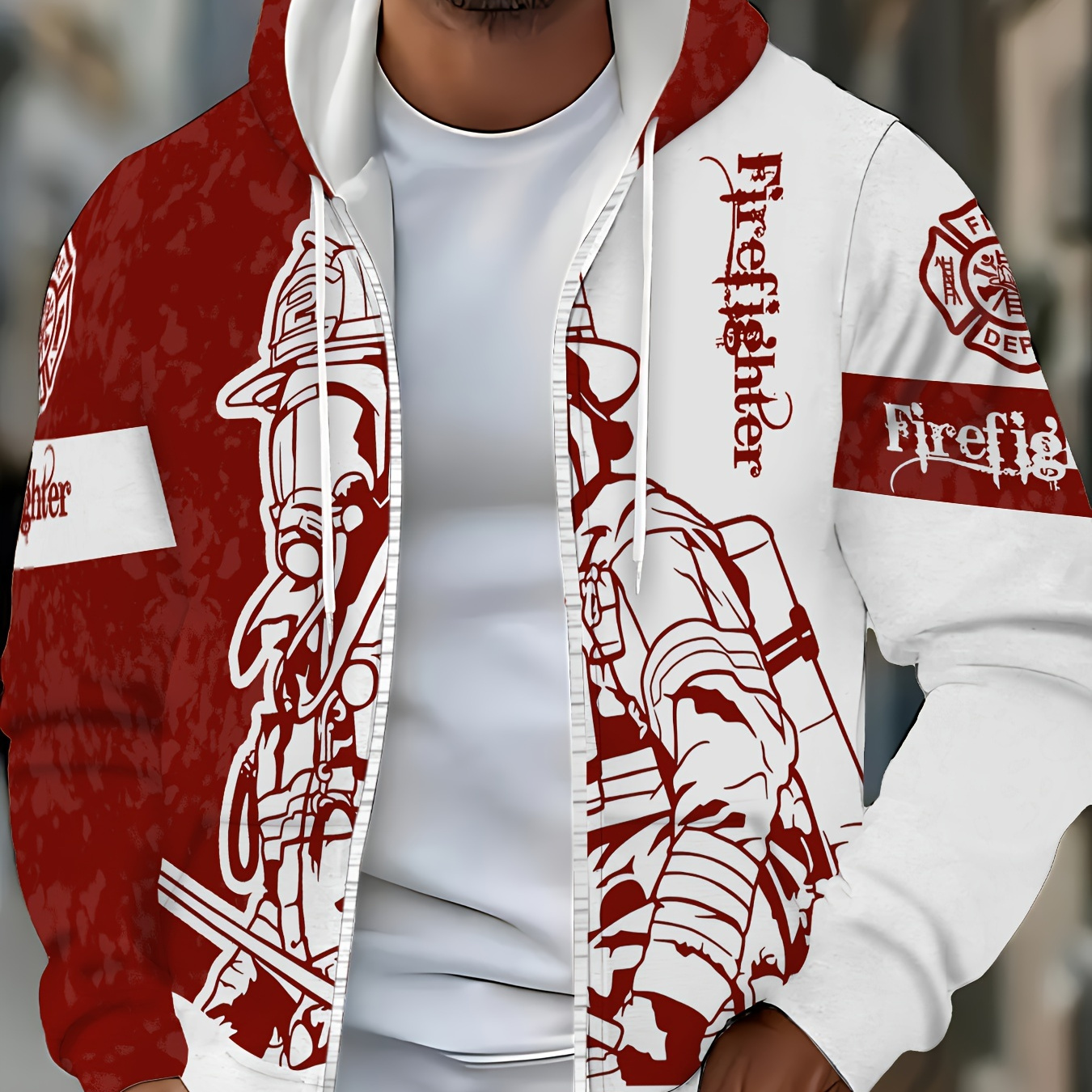 

3d , Zippered Long Sleeve Sweatshirt, Polyester , /fall