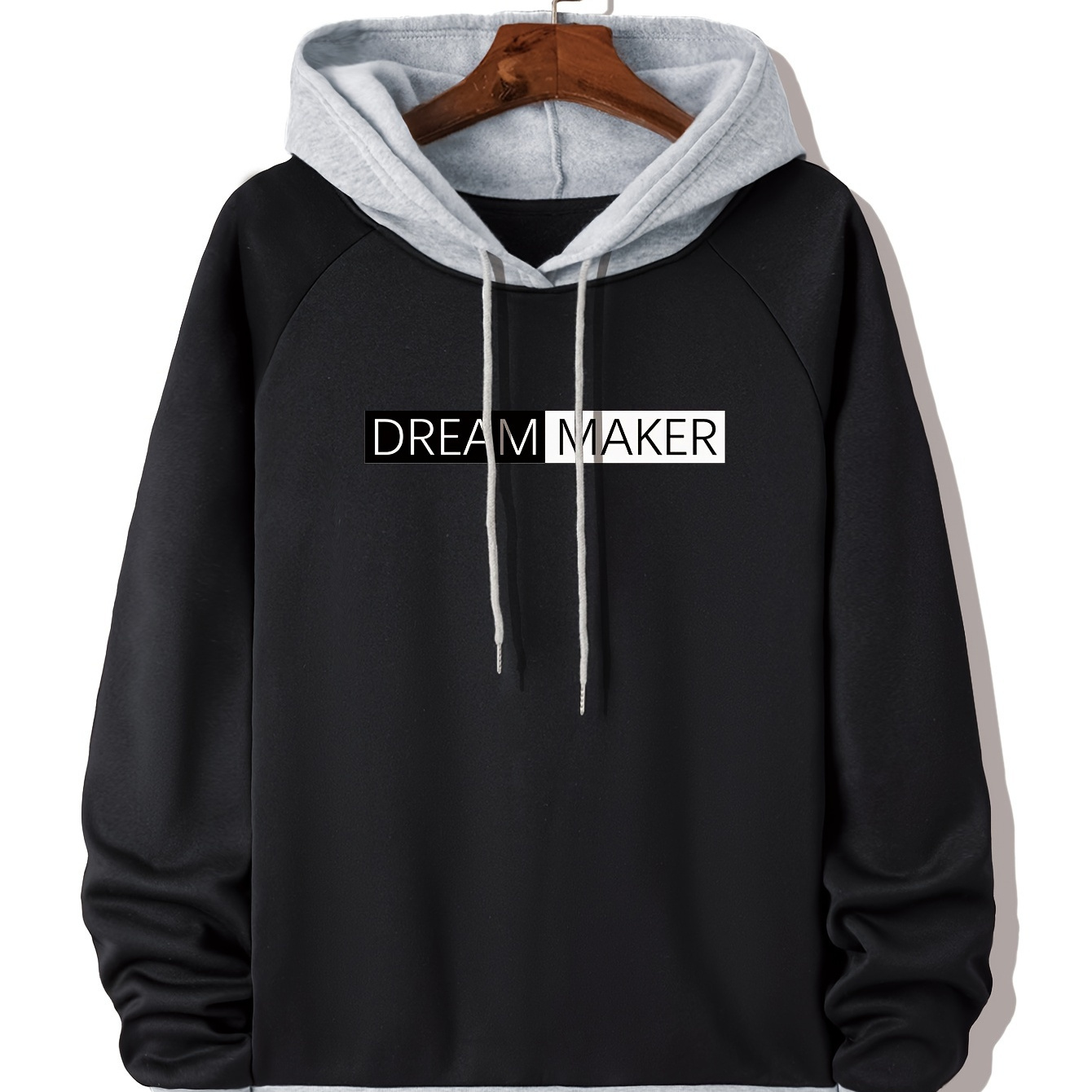 

Men's Casual Dreammaker Letters Graphic Print Hoodies, Drawstring Comfortable Oversized Hooded Pullover Sweatshirt For Spring Summer Plus Size