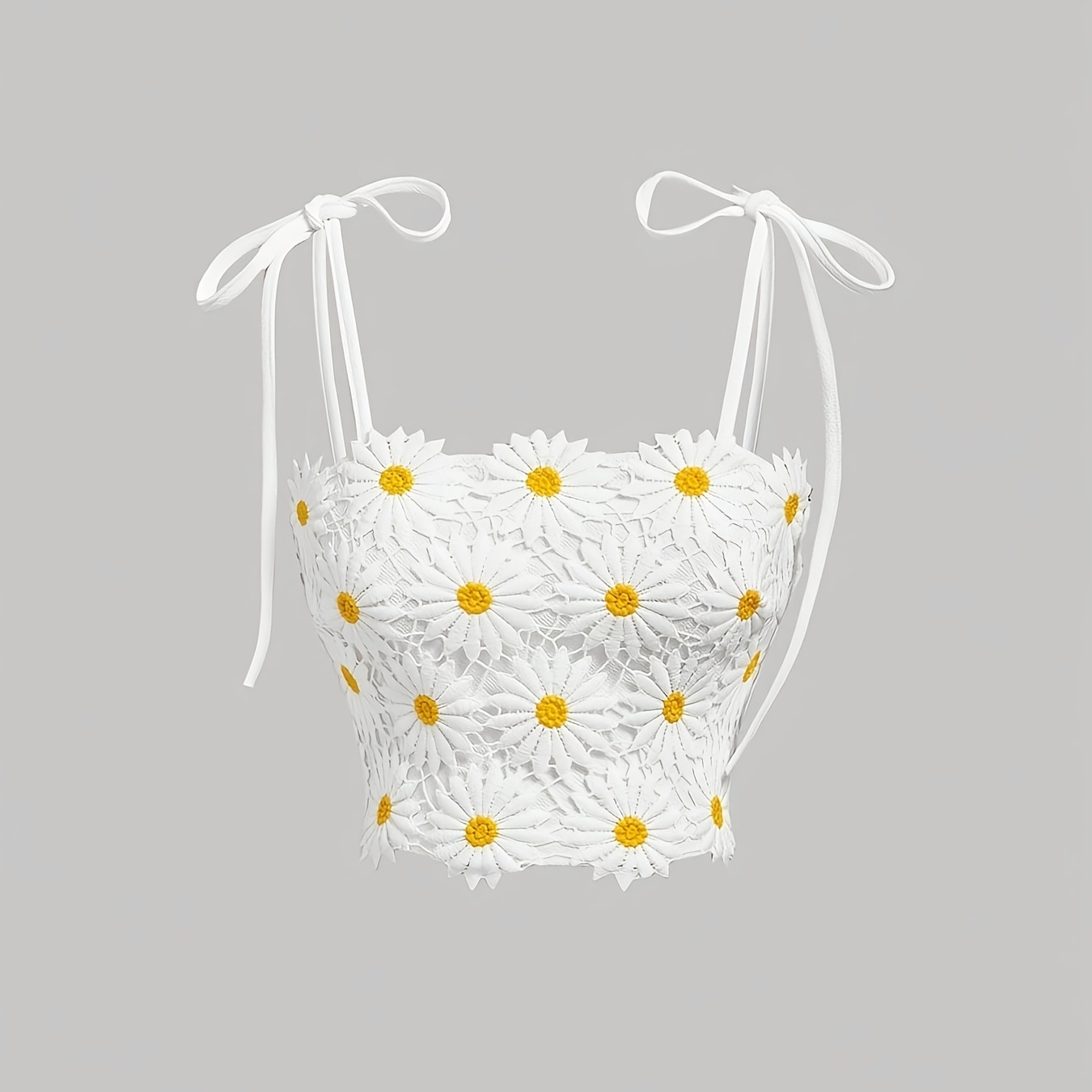 

Chic Sunflower Top - Sexy Lace-up Cami With Detail, Polyester & Elastane , Machine Washable - Ideal For Spring/summer/fall