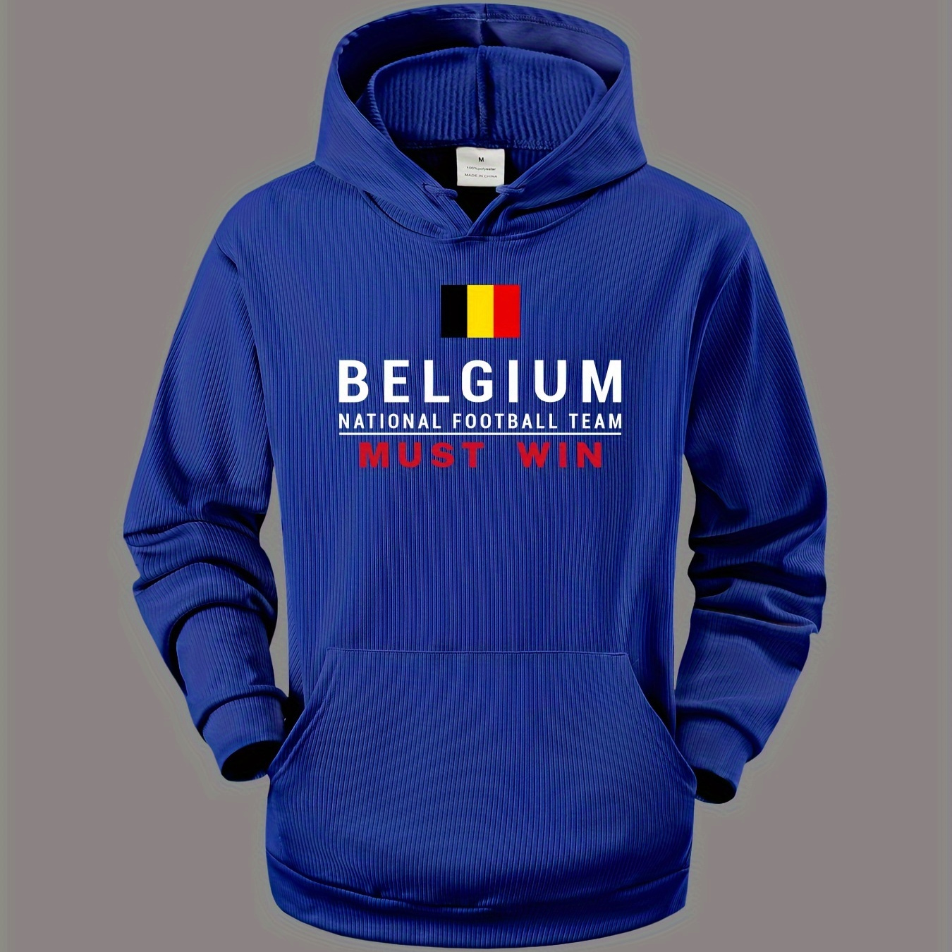 

Belgium Flag Print Men's Long Sleeve Hooded Sweatshirt, Warm Pullover Hoodie With Kangaroo Pocket, Casual Comfortable Versatile Top For Autumn And Winter, Outdoor Sports