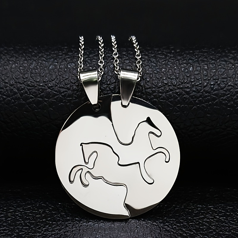 

Horse Stainless Steel Chain Necklace Plated Neck Jewelry For Couples / Best Friend