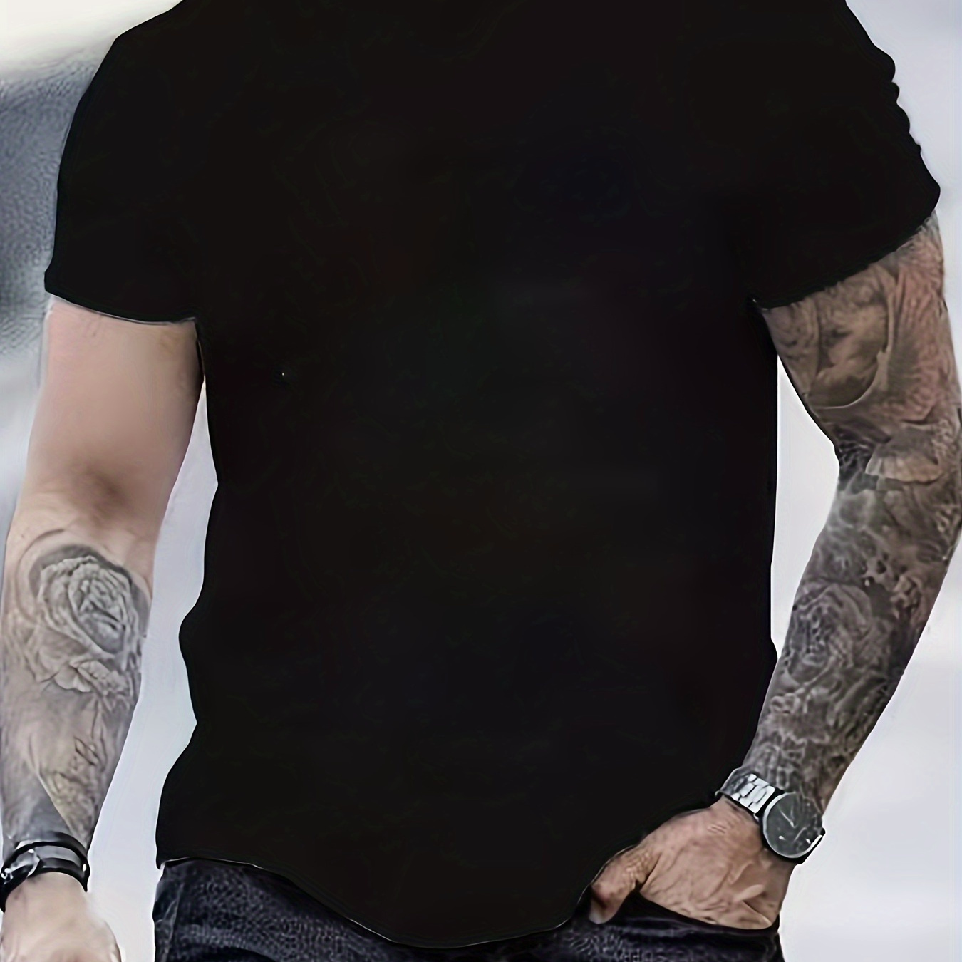 

Solid Color Men's Short Sleeve Crew Neck T-shirt, Casual And Comfy Tops For Men, Versatile For Summer Fitness Workout And Outdoors Wear
