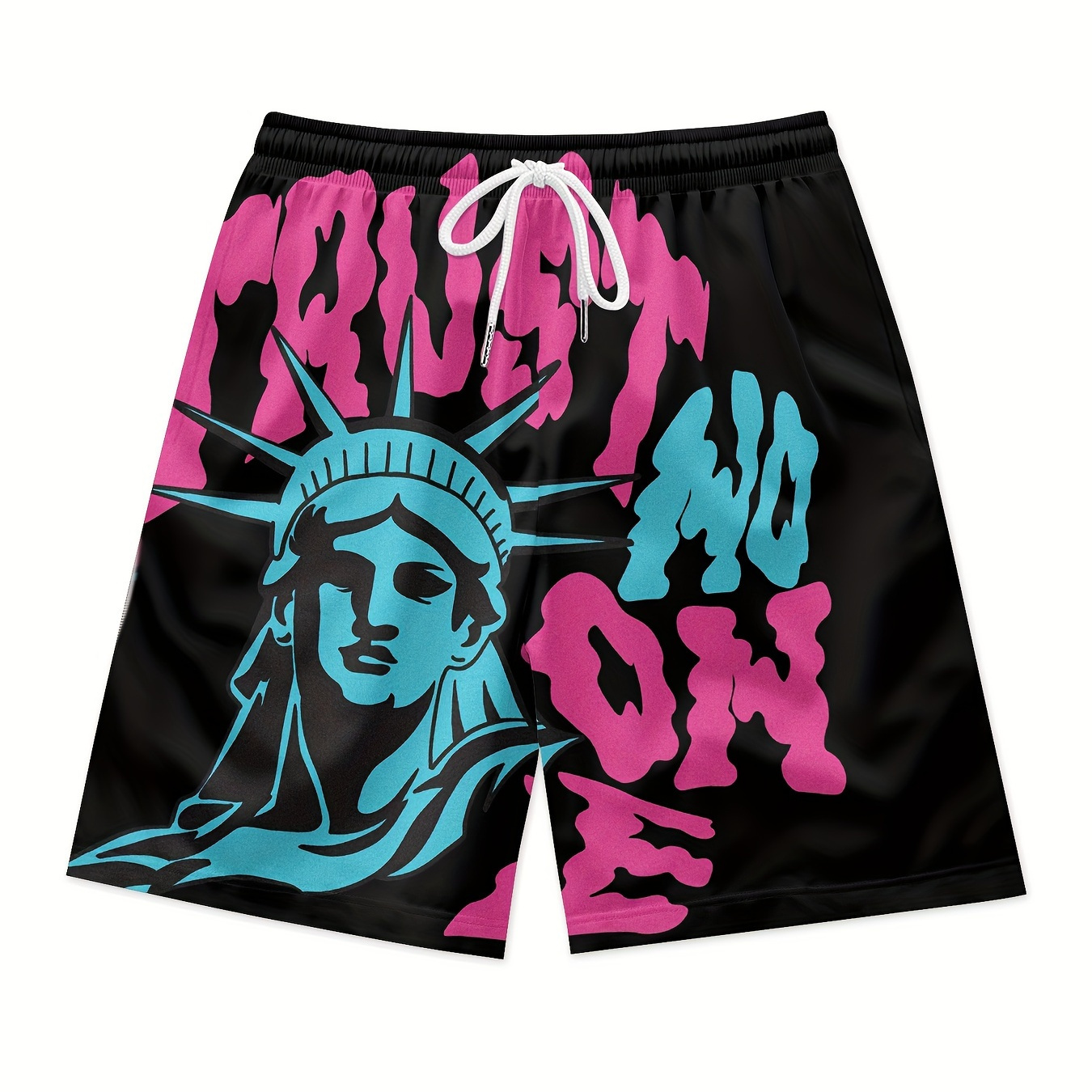 

Hand-painted Statue Print Men's Waist Shorts Quick Dry Breathable Polyester Shorts Daily Streetwear Vacation Stylish Shorts Sport Clothing Bottoms