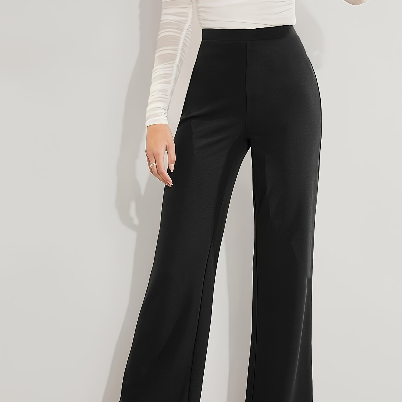 

Pantalon Élégant Taille Extensible - Unie, Poches, Mélange de et Respirant, Lavable en - Toutes les