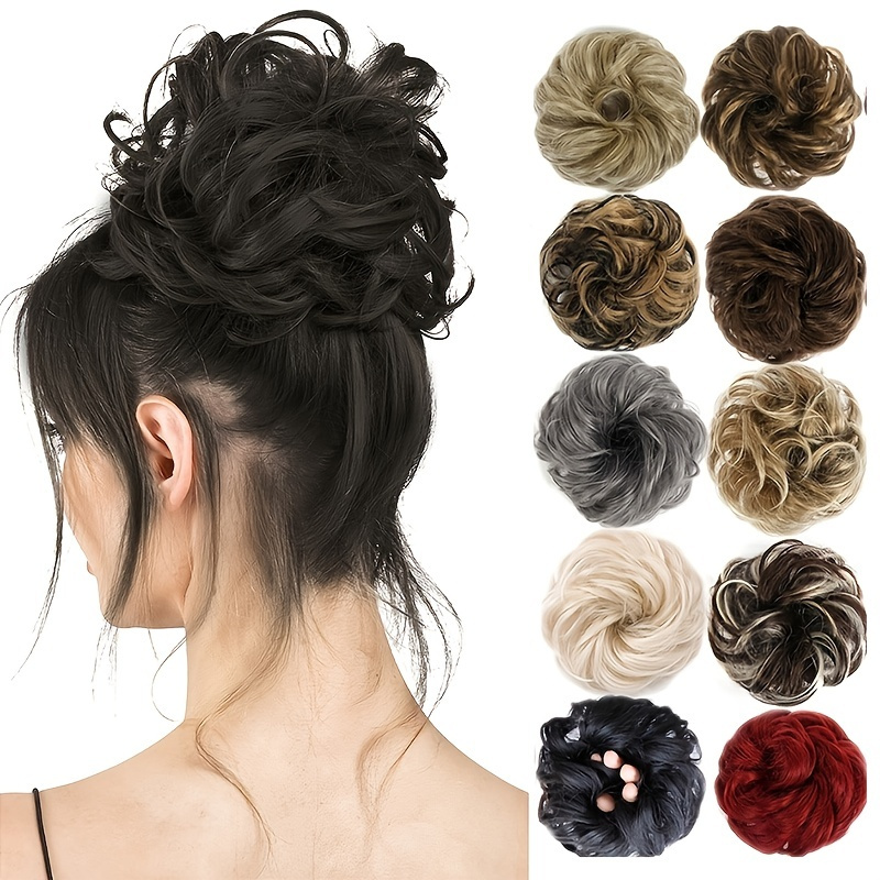 

Messy Hair Bun Extensions Curly Wavy Messy Synthetic Chignon Hairpiece