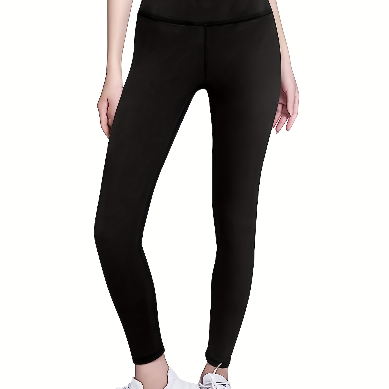 Girls High Stretch Soft Leggings Plain Color Pure Black - Temu