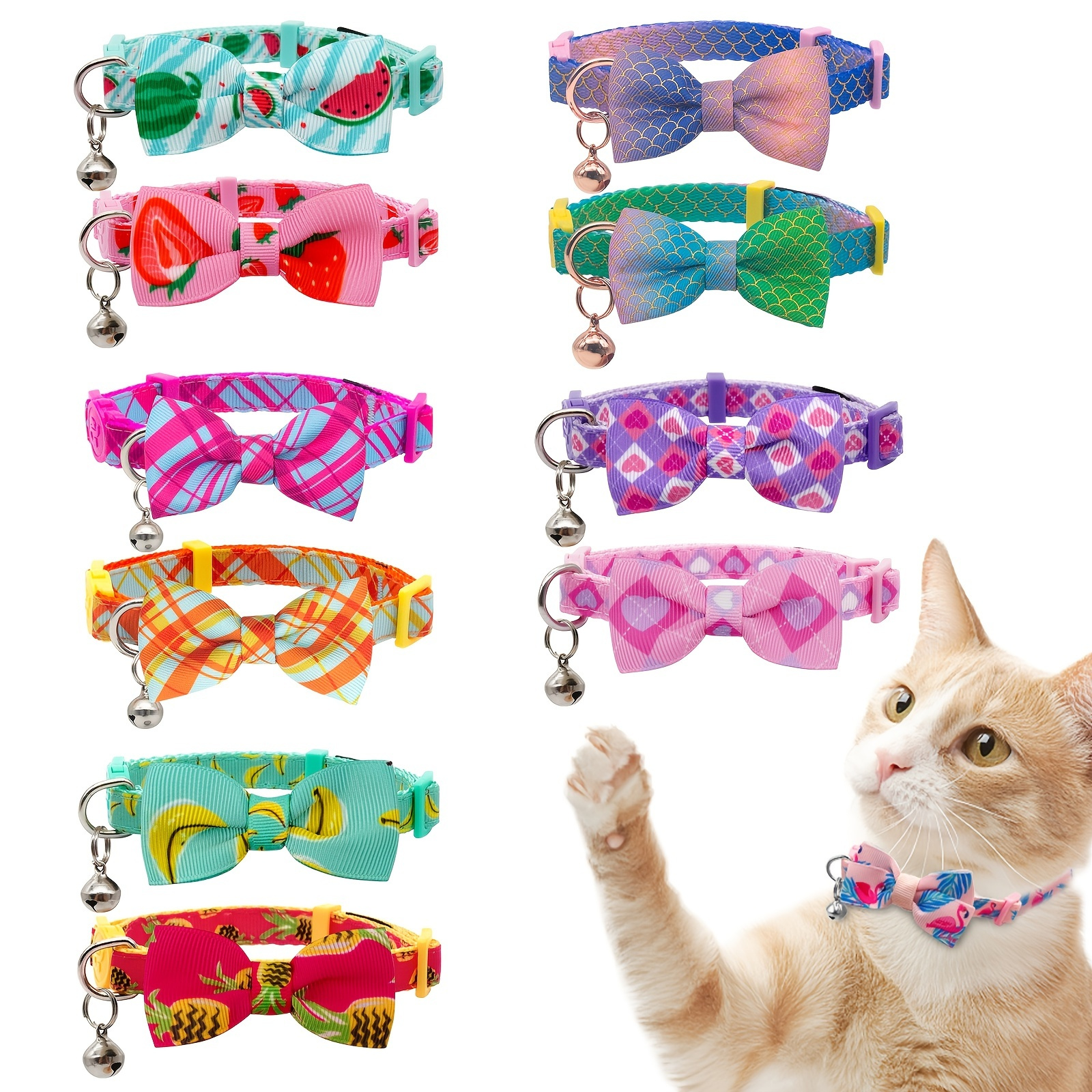 Adjustable Pet Collar with Bowknot and Bell for Cats and Dogs - Cute and Stylish Accessory for Your Furry Friend