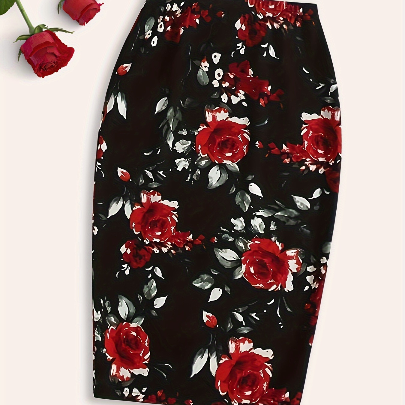 

Floral Print Bodycon Skirt, Casual High Waist Skirt, Women's Clothing