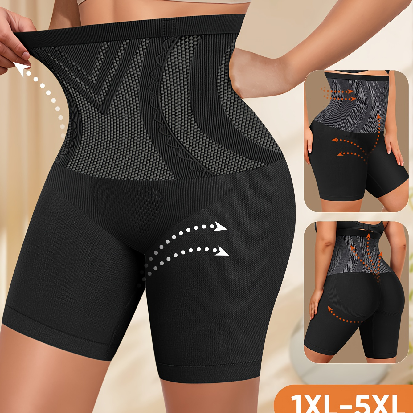 Plus Size Underwear, Extra Large & Plus Size, High-Waisted Tummy Control, Body Shaping & Butt Lifting, Seamless Panties, Women's Underwear, Briefs, Boxer Briefs