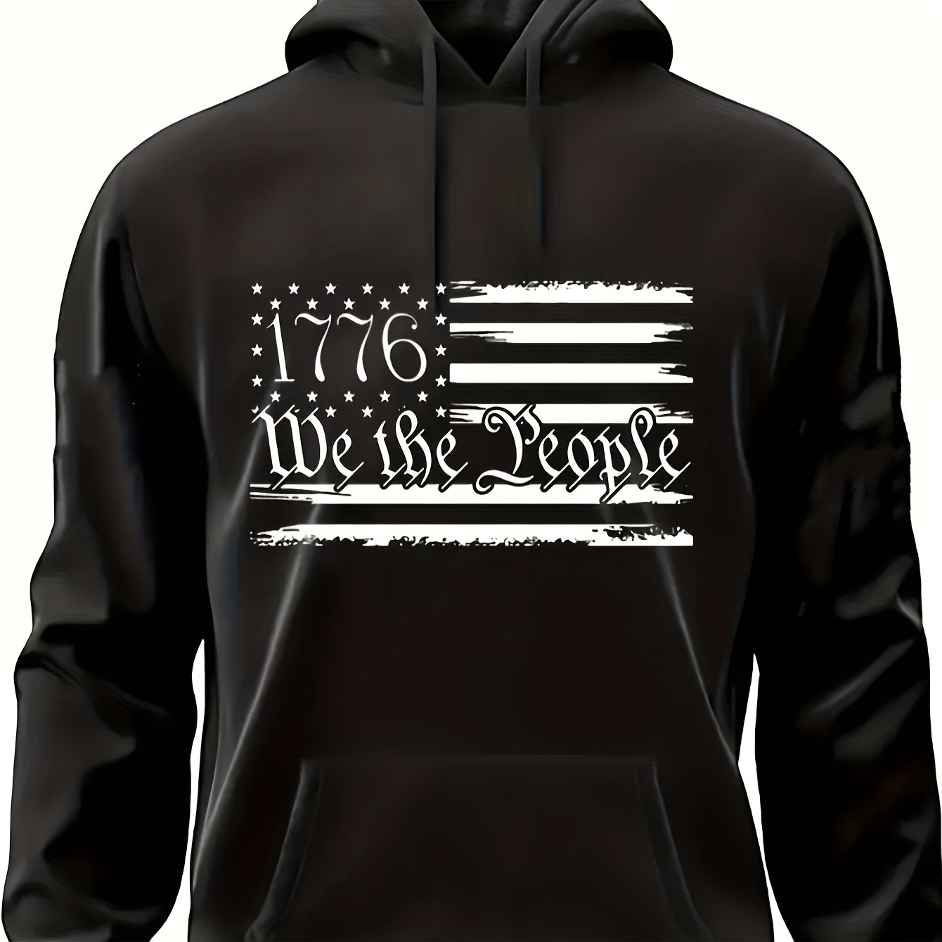 

Men's "1776 " Graphic Hoodie, Casual Pullover, Fleece-lined Autumn-winter Outerwear Made In Usa Men's Casual Pullover Hoodie