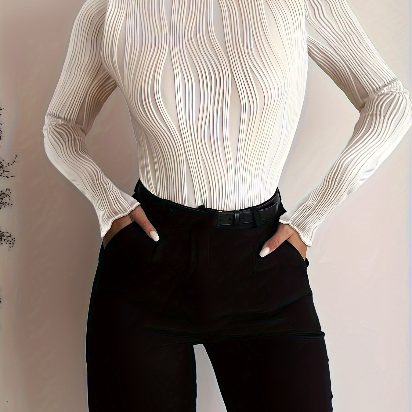 

's Long Ribbed Bodysuit - All-