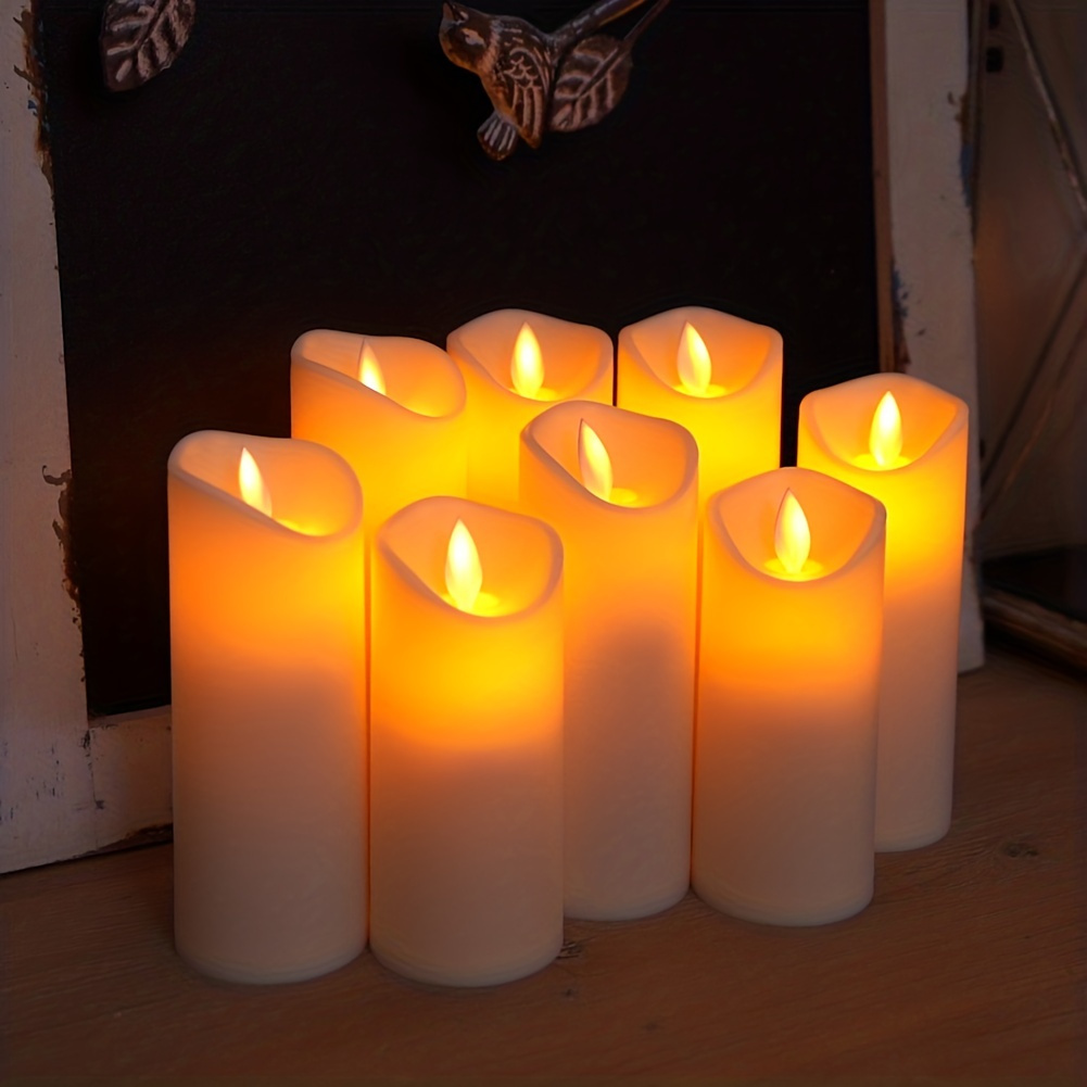 Battery Operated Led Pillar Candles With Timer And Remote, Flickering Led  Candles, Moving Flame, Ivory, For Home Decor, Christmas Temu South Korea