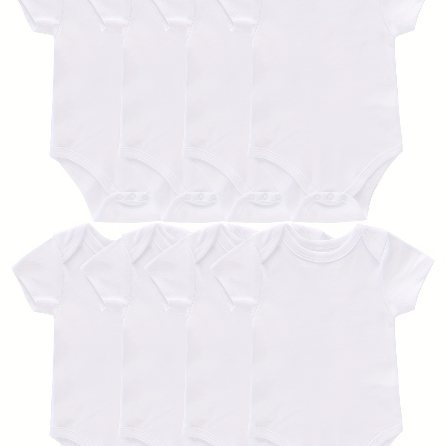 

8pcs -sleeved Rompers, Infant Bodysuit Set, Suitable For And