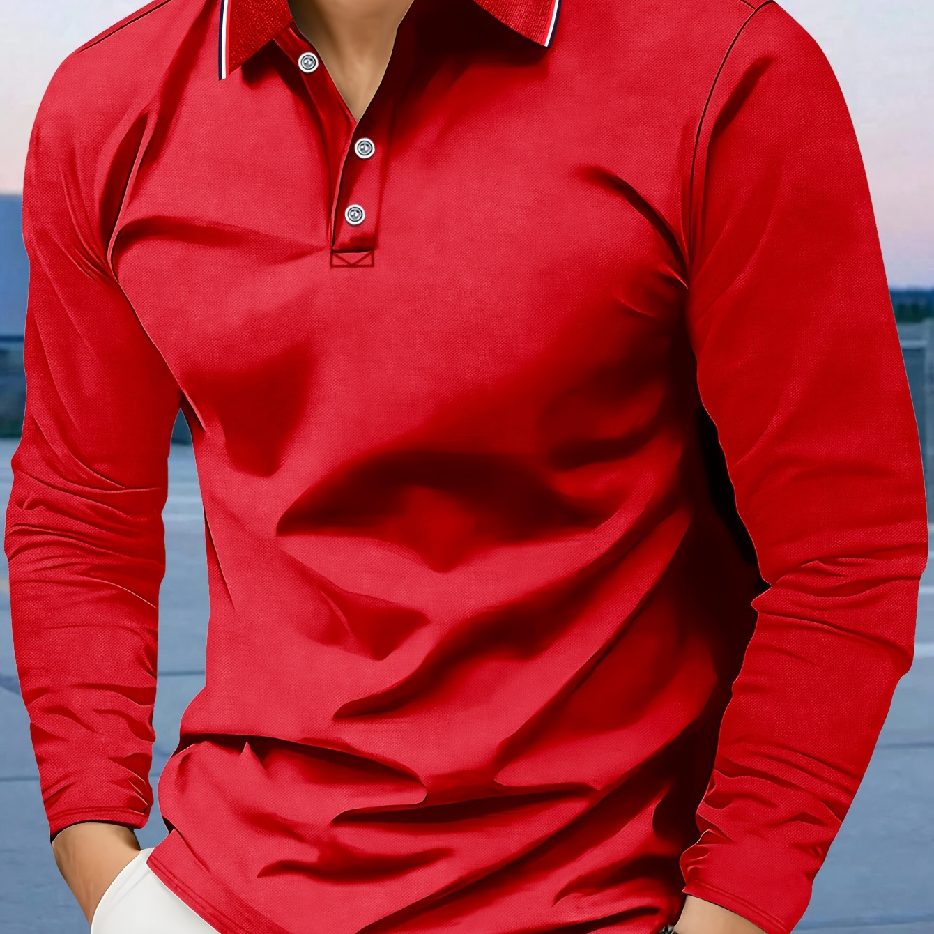 

Chemise Décontractée pour Homme - Manches Longues, -Casual Léger, Polyester, Lavable en Machine - Couleur Unie avec Détail de Bouton pour Automne/Hiver