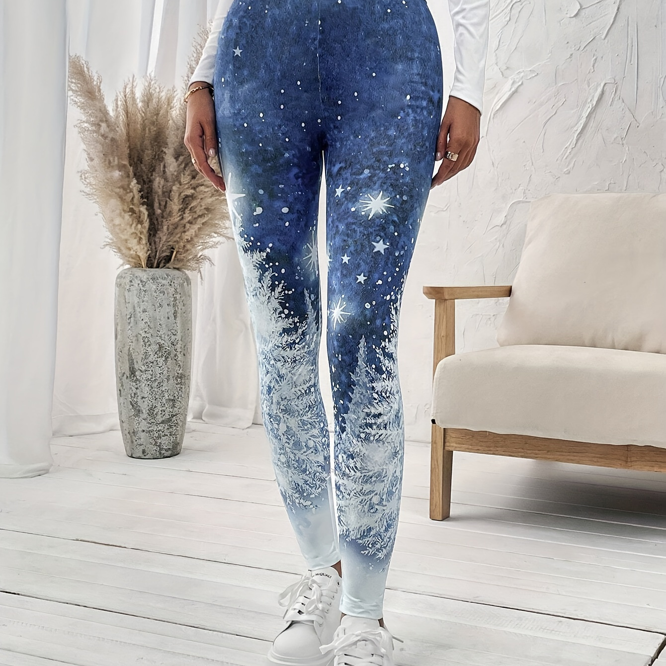 

Christmas Leggings, Waist Leggings, Women's Clothing