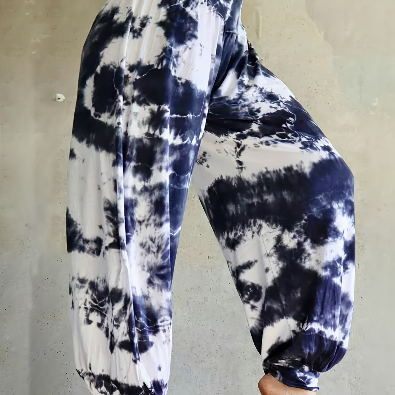 

Plus Size Tie Dye Print Baggy Joggers, Casual Waist Pants For , Women's Plus Size Clothing