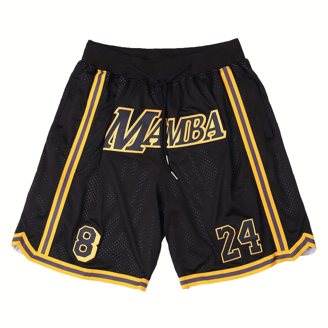 

Men's Vintage Mesh Embroidered Drawstring Shorts With Pockets, Quick Drying Breathable Basketball Shorts For Summer Outdoor