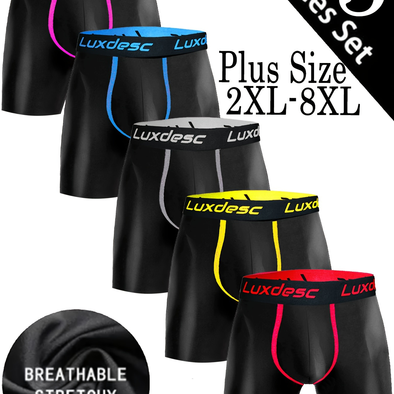

Luxdesc 5pcs Plus Size Briefs - , & Athletic For And Running, Plus Size