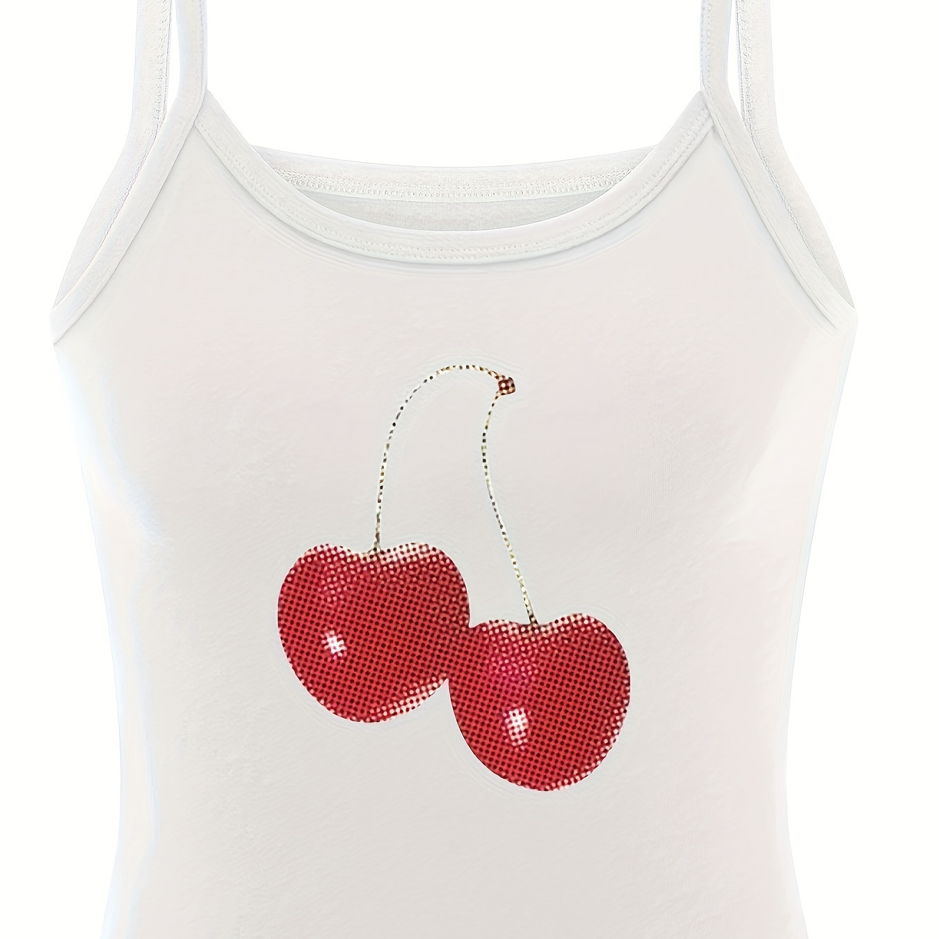 cherry print spaghetti strap top casual sleeveless cami top - Temu