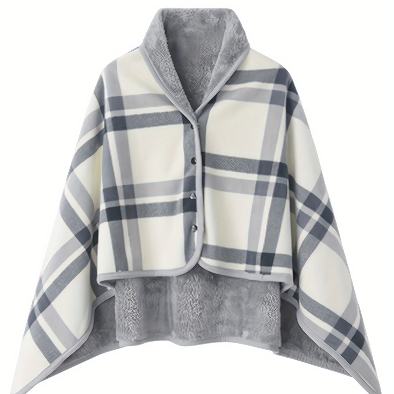 

Multifunctional Shawl Cape Blanket With Double Layer Thick, Plaid Pattern, Polar Fleece, Autumn And Winter, Home And Office Wearable Blanket With Legs Blanket