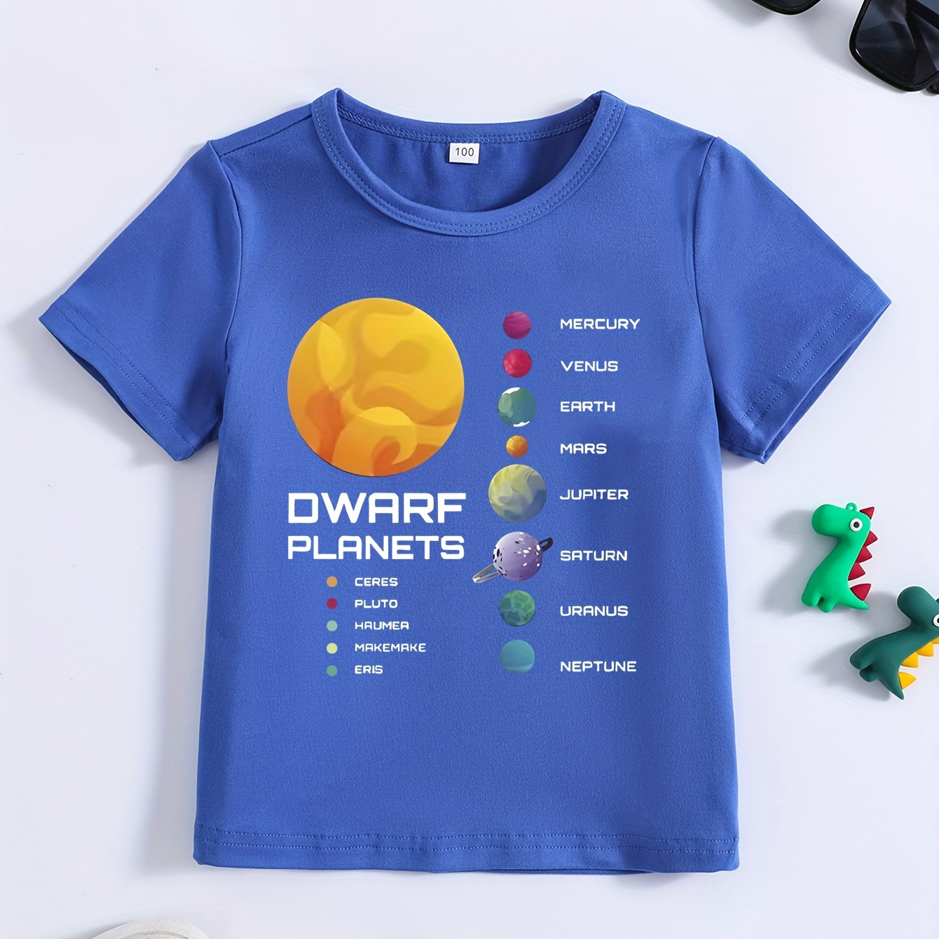 

Boys Summer Short Sleeve Letter Print T-shirt, Casual Style, Educational Graphic Tee