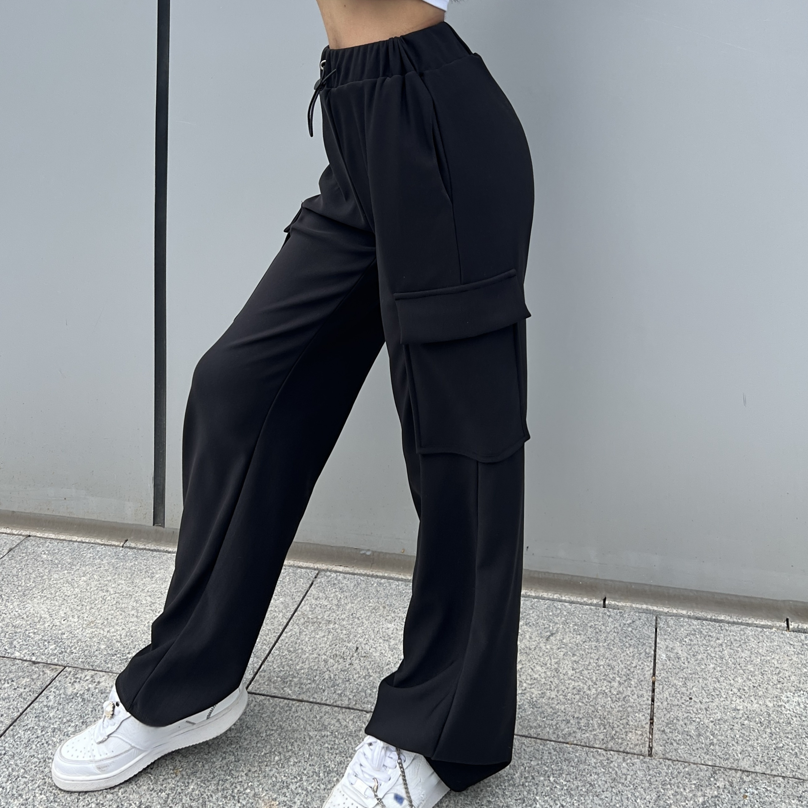  Miyaomn Pantalones cargo sólidos de moda para mujer