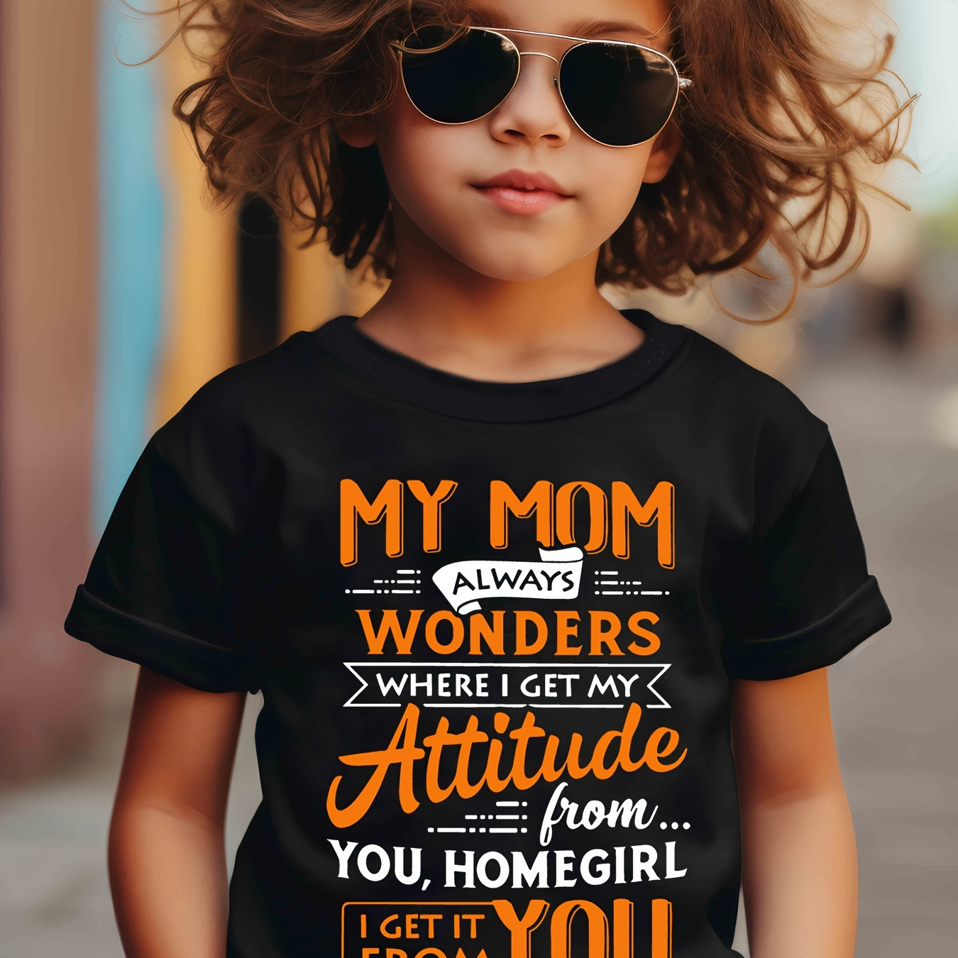 

Cotton "my Mom Always Wonders Where I Get My Attitude" Print Boy's Short Sleeve T-shirt, Funny Comfortable Crew Neck Summer Top, Boys Clothing As Gifts