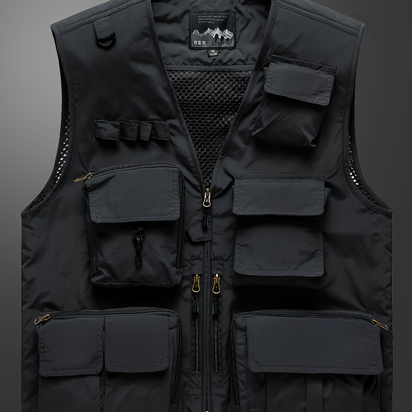 

Zipper Pockets Cargo Vest, Men's Casual Outwear Zip Up Vest For Spring Summer Outdoor Fishing Photography