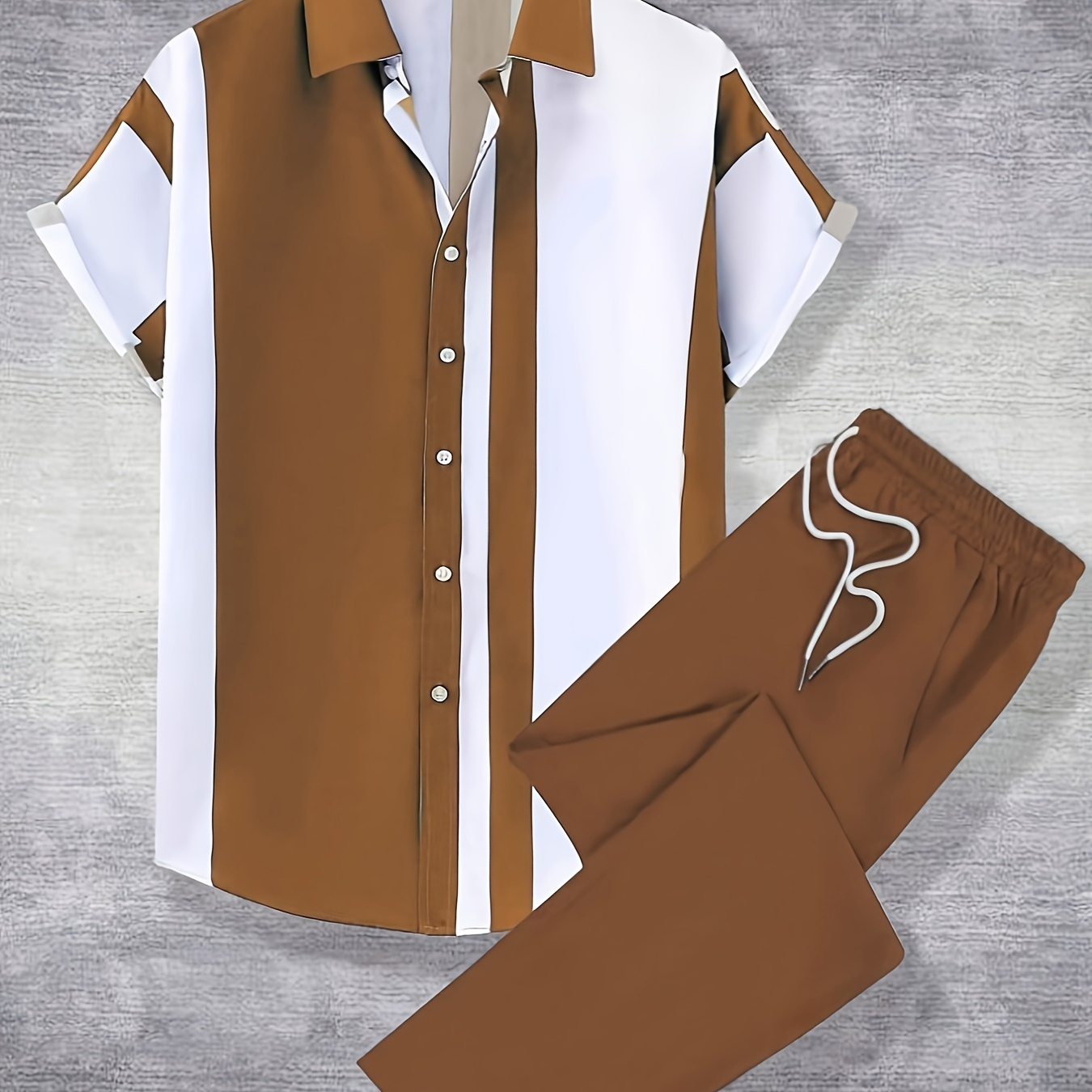 

Men' Casual Suit Top + Pants Two-piece Set