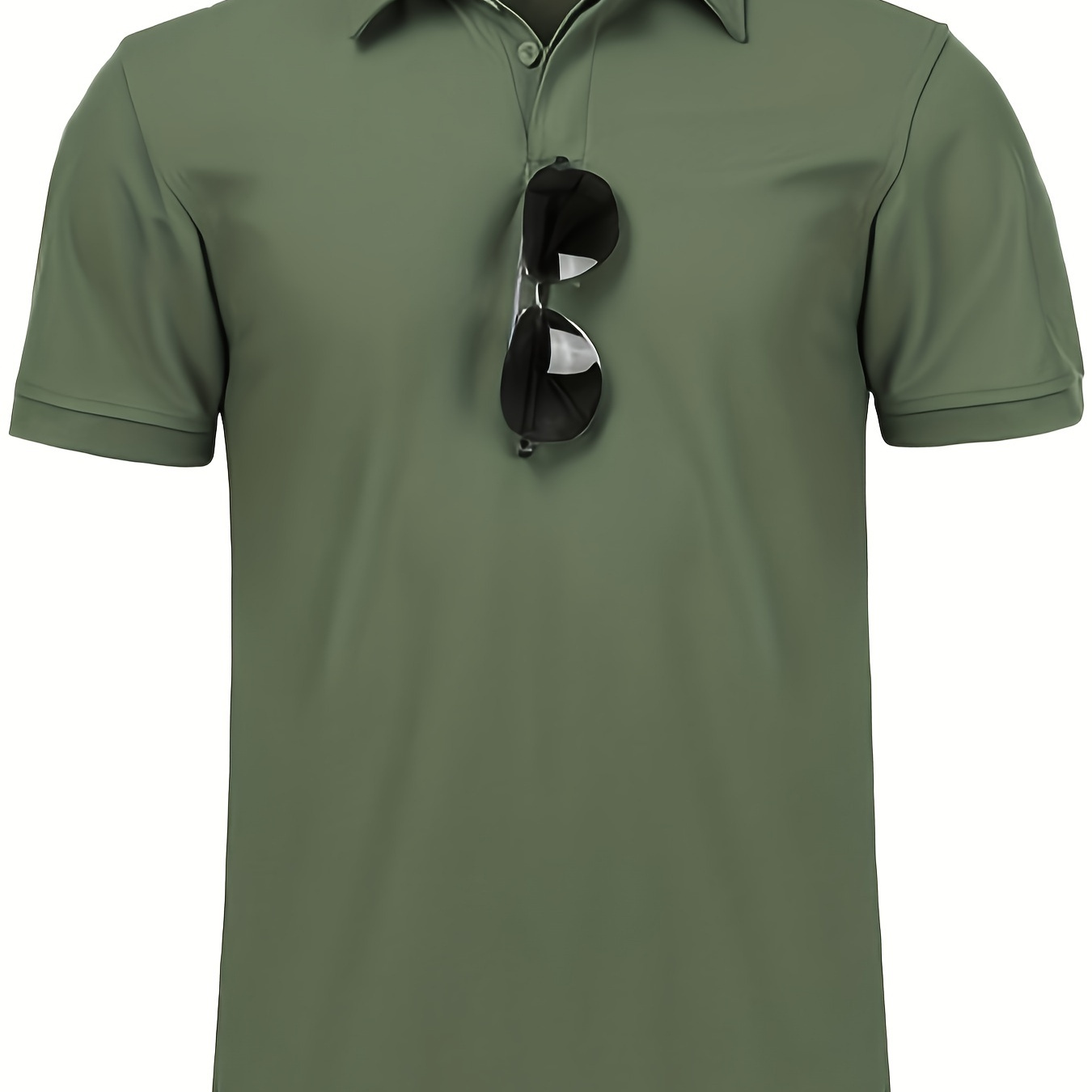 

Plus Size Men's Trendy Buttons Solid Color Golf Shirts, Casual Comfy And Breathable Tops, Men's Clothing For Big & Tall