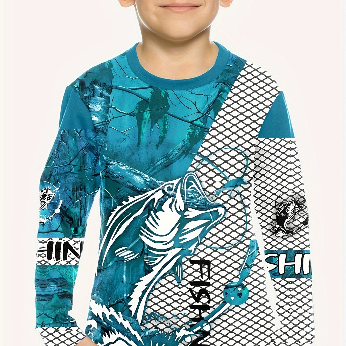 

Boys Novelty T-, Pattern Long Sleeve Top, - Boys