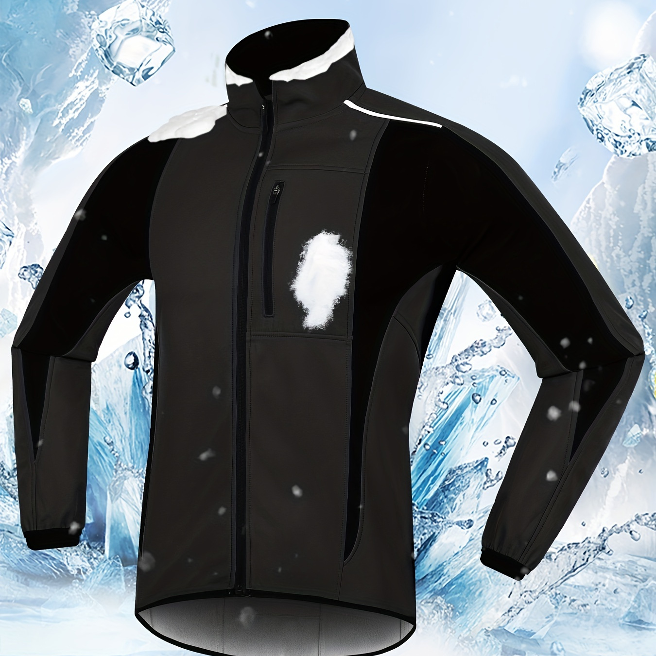 Thermal Fleece Bike Jacket, Waterproof Windproof Cycling Warm Softshell Jacket For Winter