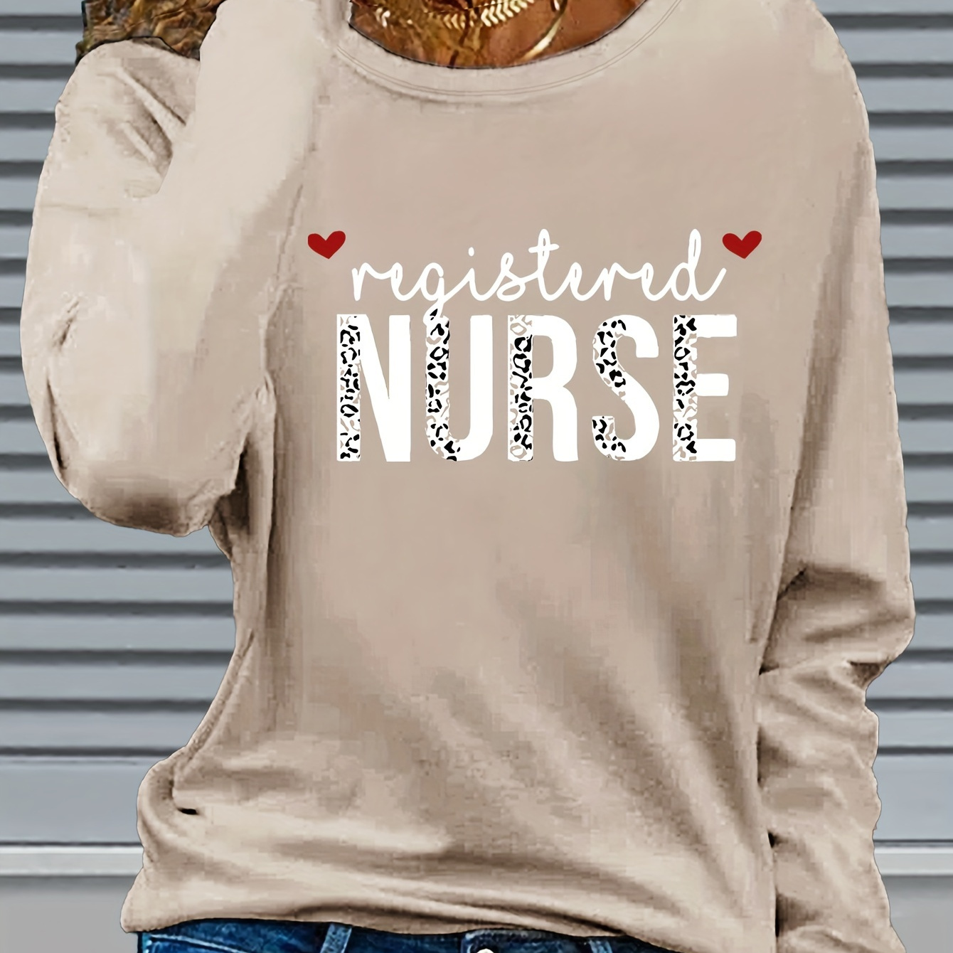 

Women's Long Sleeve T-, " Nurse" , Round , Polyester, Regular Fit, , , No , Regular Length, / Top