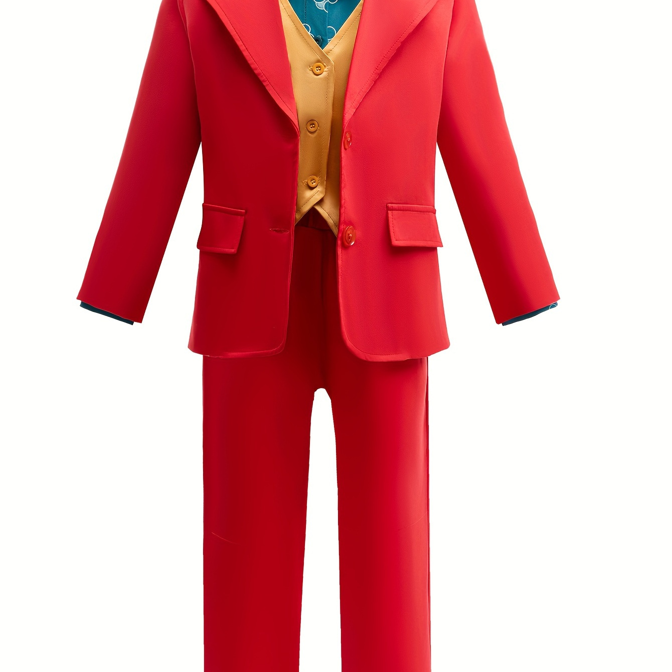 

Boy's Red Party Suit With Long Sleeves And Pants - Includes A Gentleman's Jacket, Shirt, And Vest - Perfect For , Christmas, And Birthday Parties - Age 3 And Up - Polyester Blend Material