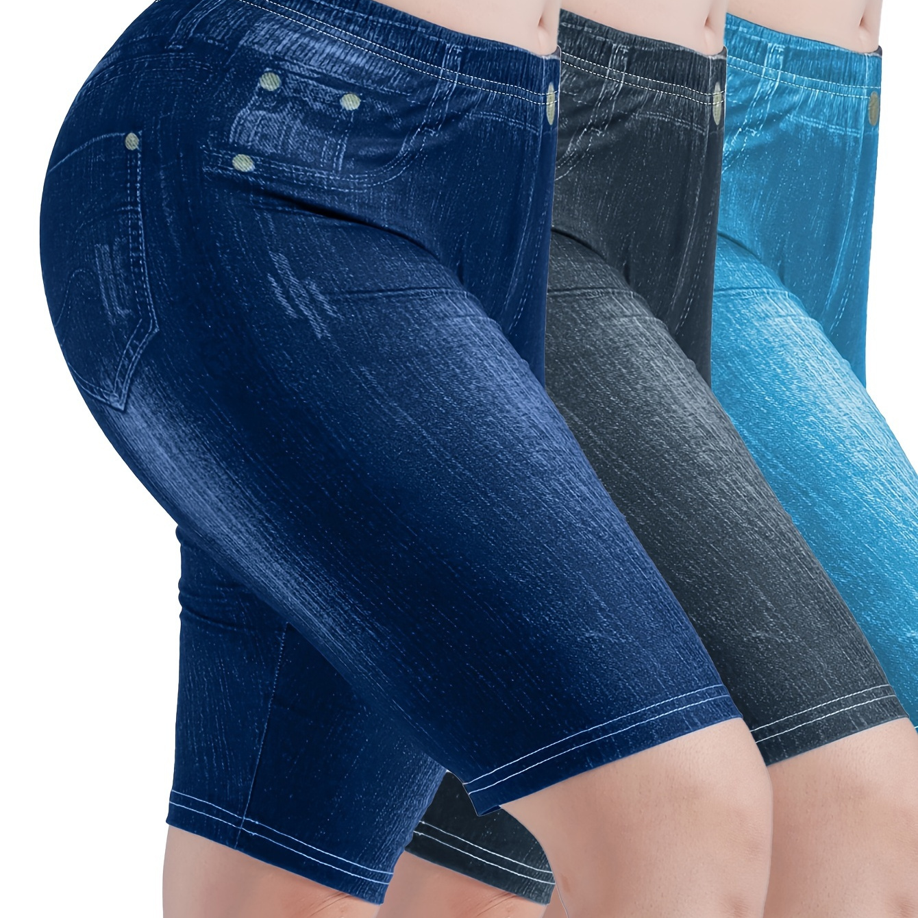 

Collants Amincissants avec Denim, Amincissants et , avec Boutons et Poches, Ensemble Pièces