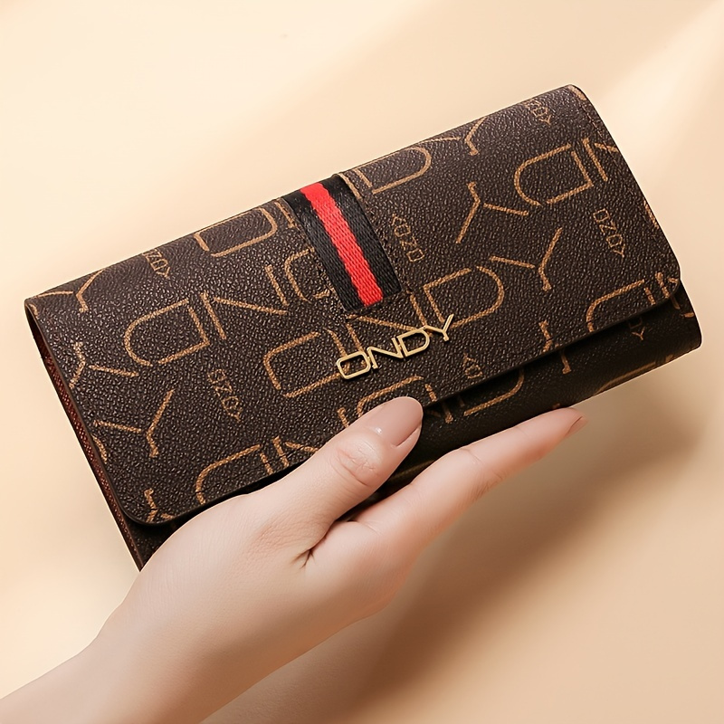 

2023 Chic Women' - Vintage-inspired, Large Capacity With Multiple Card Slots & Coin Purse, Fashionable Clutch Design In Coffee/